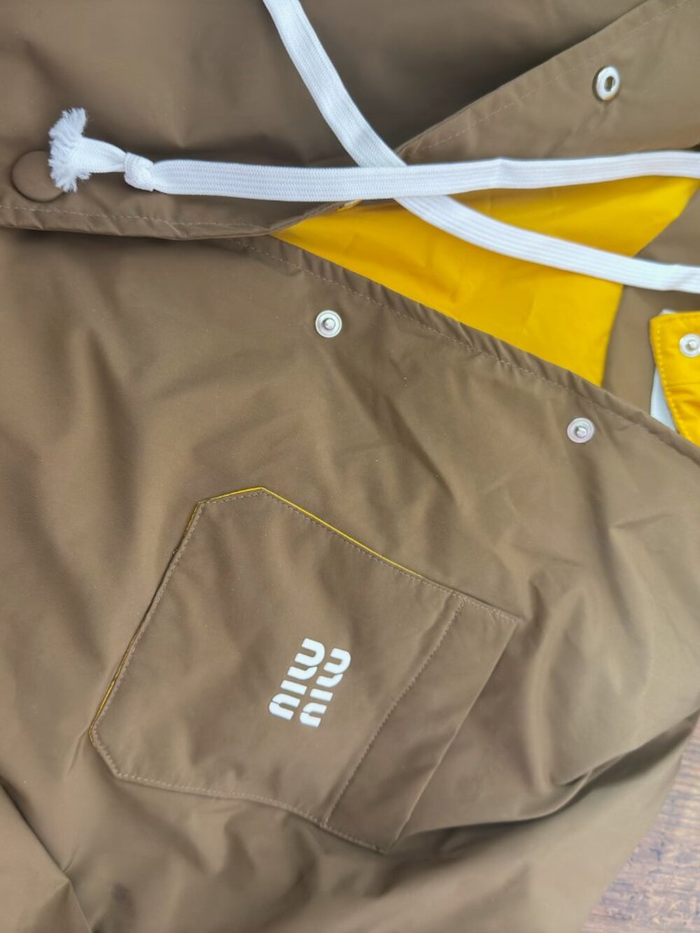 Miu Miu Brown and Yellow Puffer Jacket Small - Picture 2 of 8